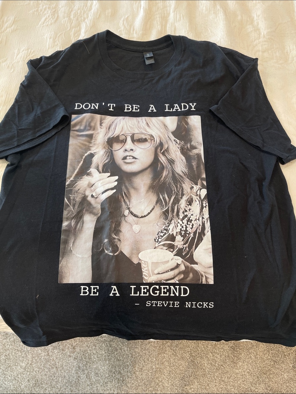 Stevie Nicks Black Cotton Crewneck Tee